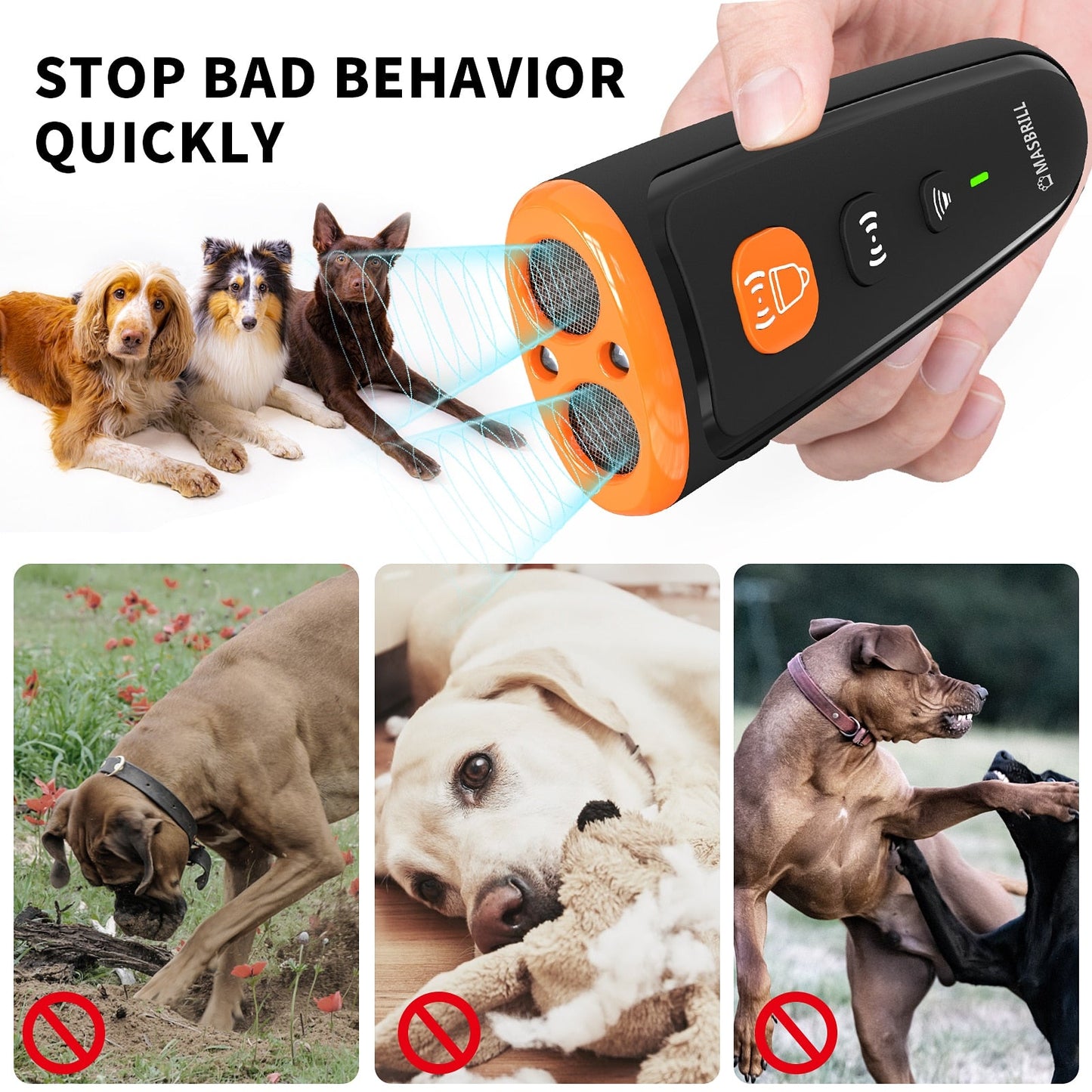 Advanced Ultrasonic Dog Repellent - Humane and Effective Training Tool