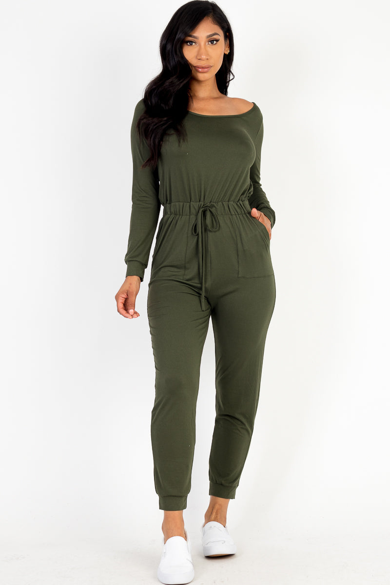 Capella Tie-Waist Long Sleeve Jumpsuit