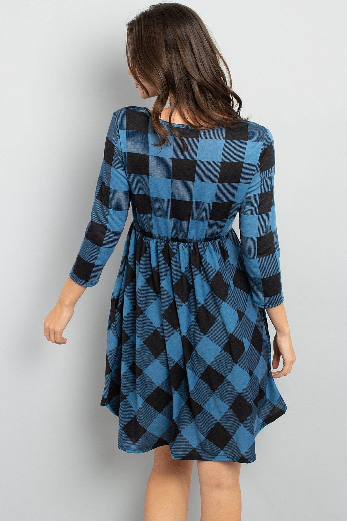 Stylish Plaid Pattern Dress