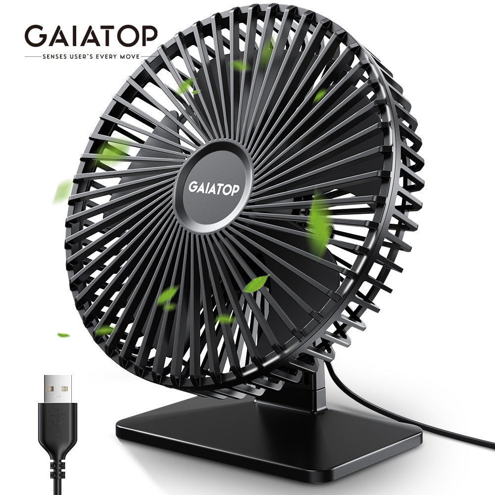 GAIATOP USB Desk Fan - Stay Cool and Comfortable Anywhere - Fully-customizable airflow for personalized relief