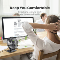 GAIATOP USB Desk Fan - Stay Cool and Comfortable Anywhere - Fully-customizable airflow for personalized relief