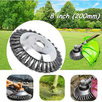 Steel Wire Wheel Garden Weed Brush Lawn Mower Grass Eater Trimmer