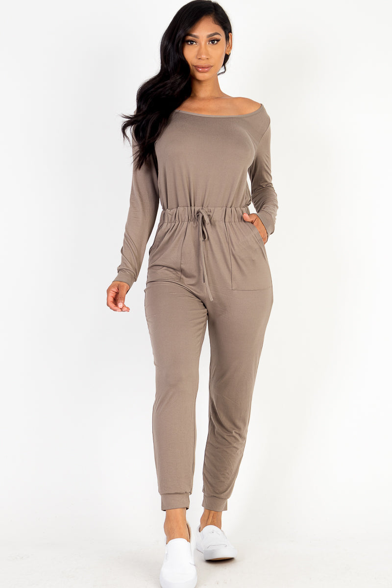 Capella Tie-Waist Long Sleeve Jumpsuit