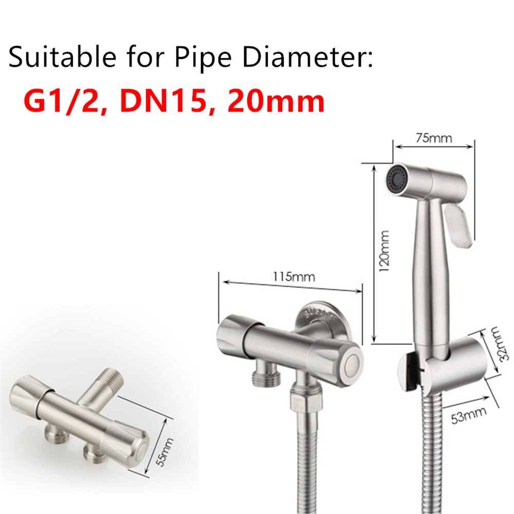 "Stainless Steel Bidet Sprayer Set: G1/2, Bathroom Hand Spray"