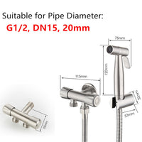 "Stainless Steel Bidet Sprayer Set: G1/2, Bathroom Hand Spray"