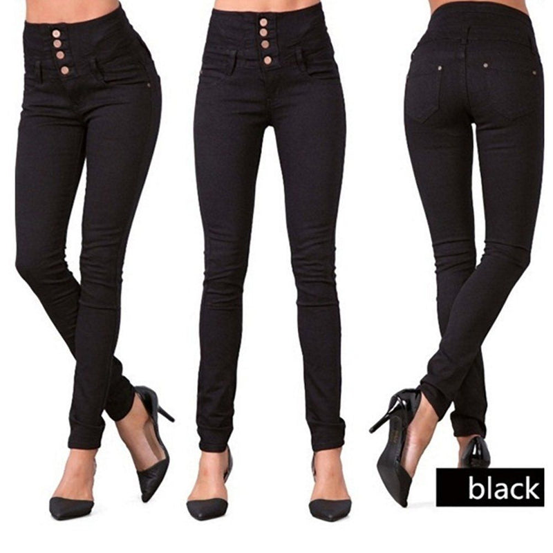 High Waist Denim Pencil Pants