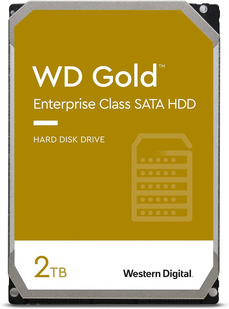 2TB WD Gold Enterprise Class Internal Hard Drive - 7200 RPM Class, SATA 6 Gb/S, 128 MB Cache, 3.5" - WD2005FBYZ