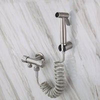 "Stainless Steel Handheld Bidet: Bathroom Hygiene Sprayer Set"