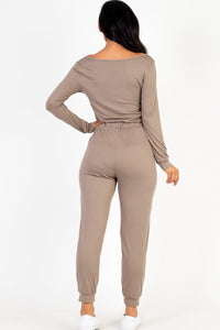 Capella Tie-Waist Long Sleeve Jumpsuit