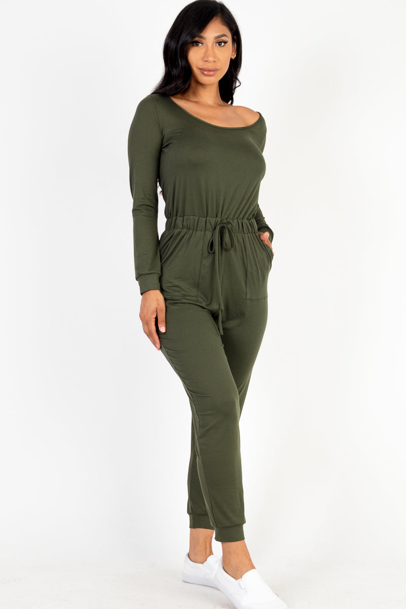 Capella Tie-Waist Long Sleeve Jumpsuit