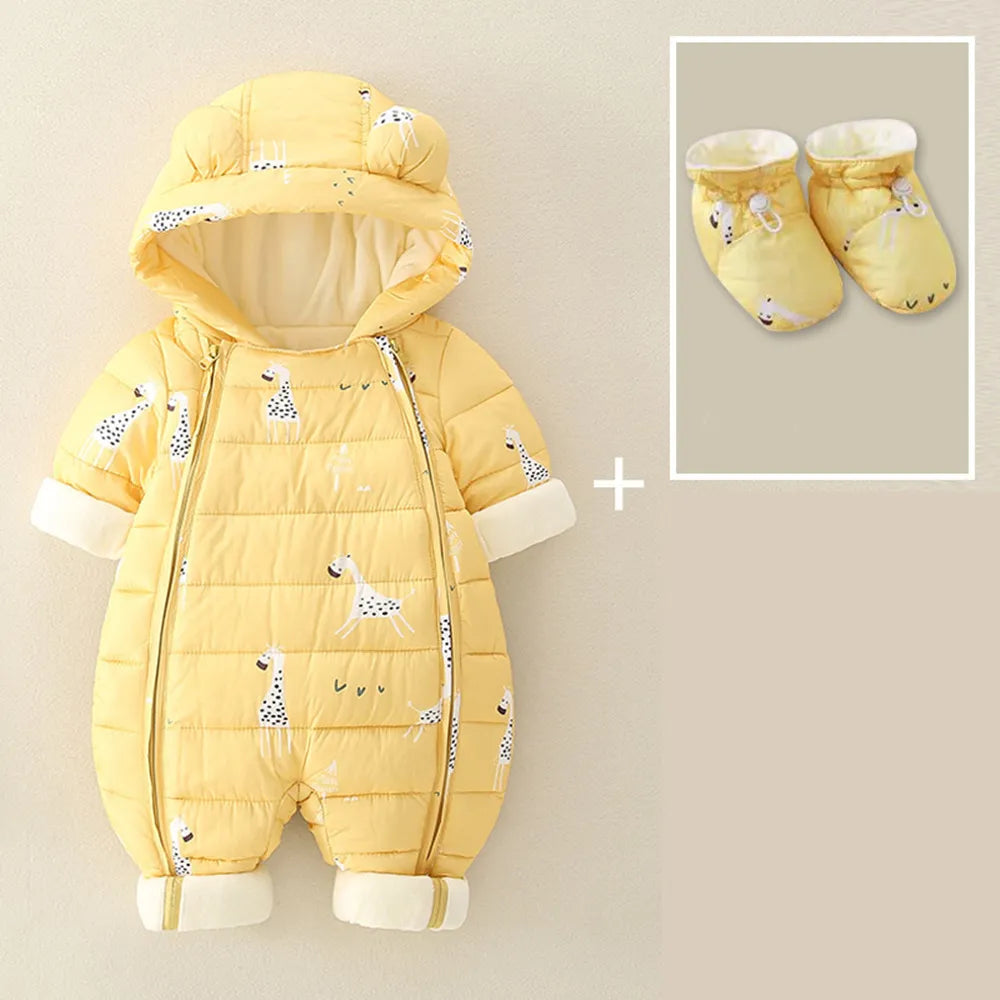 Warm Winter Wear for Baby Boys & Girls | Cotton Overalls Snowsuit"