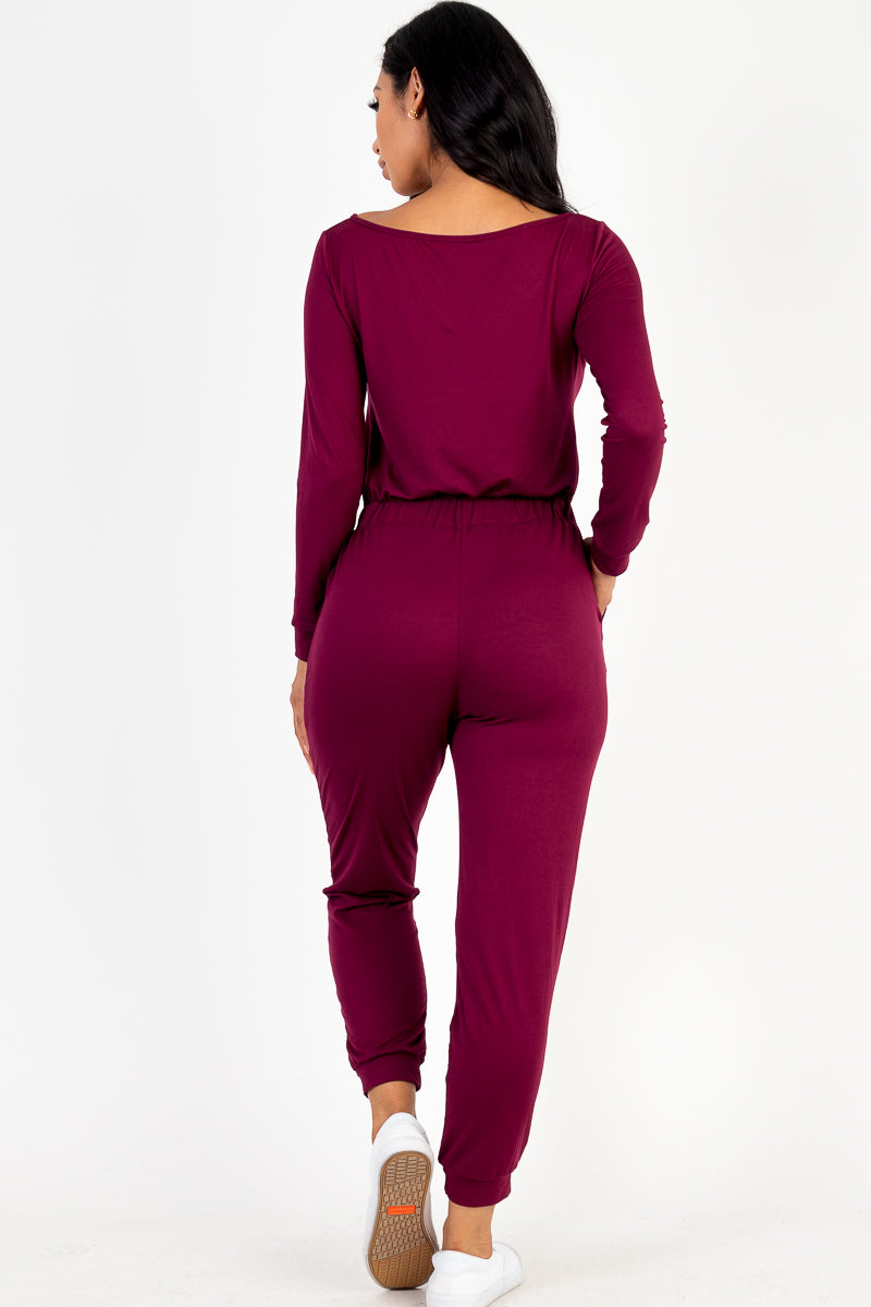 Capella Tie-Waist Long Sleeve Jumpsuit