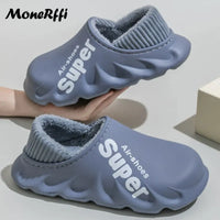 "Warm Waterproof Winter Slippers for Men and Women - Indoor/Outdoor Footwear"