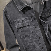 Spring & Autumn Men's Denim Jacket Black Casual Fashion Classic