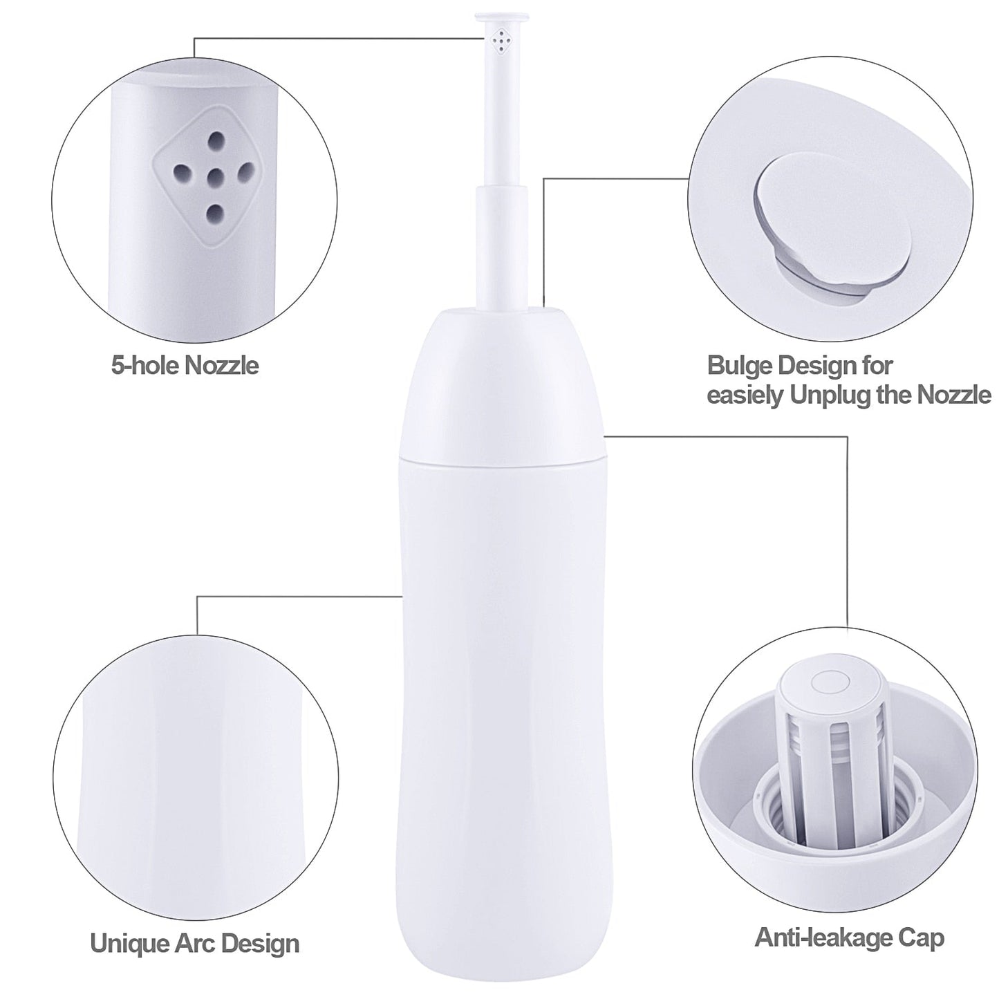 "Portable Travel Bidet: Handheld 400ml with Retractable Nozzle"