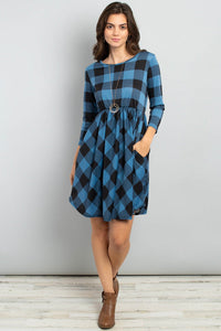 Stylish Plaid Pattern Dress