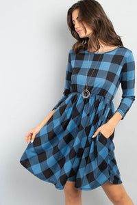 Stylish Plaid Pattern Dress