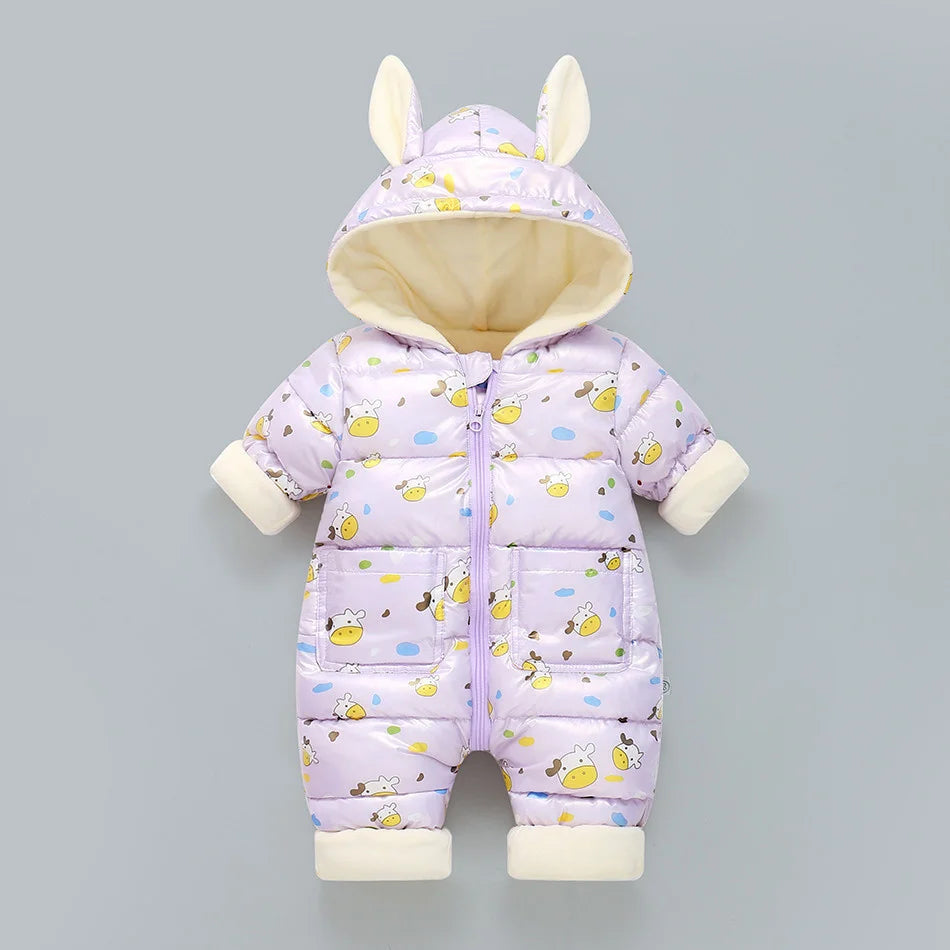 "Newborn Winter Fashion Snowsuit | Cotton-Padded Boy/Girl Jumpsuit"