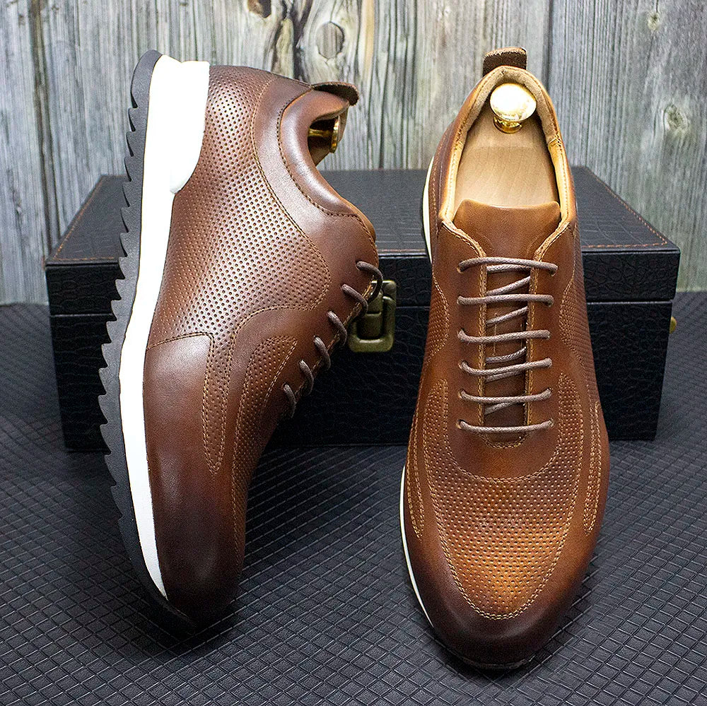 Luxury Mens Sneakers Genuine Leather Casual Shoes for Men