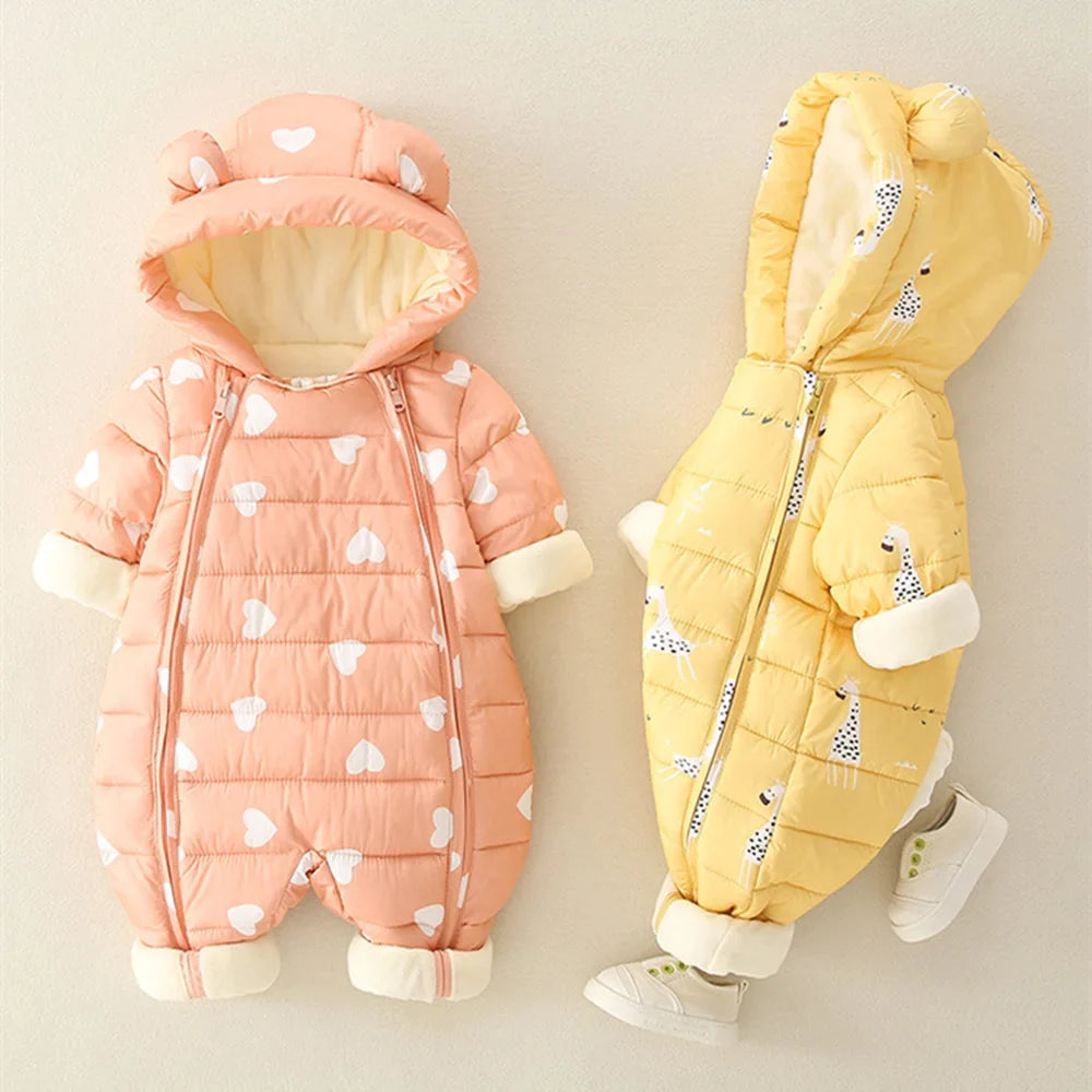 Warm Winter Wear for Baby Boys & Girls | Cotton Overalls Snowsuit"