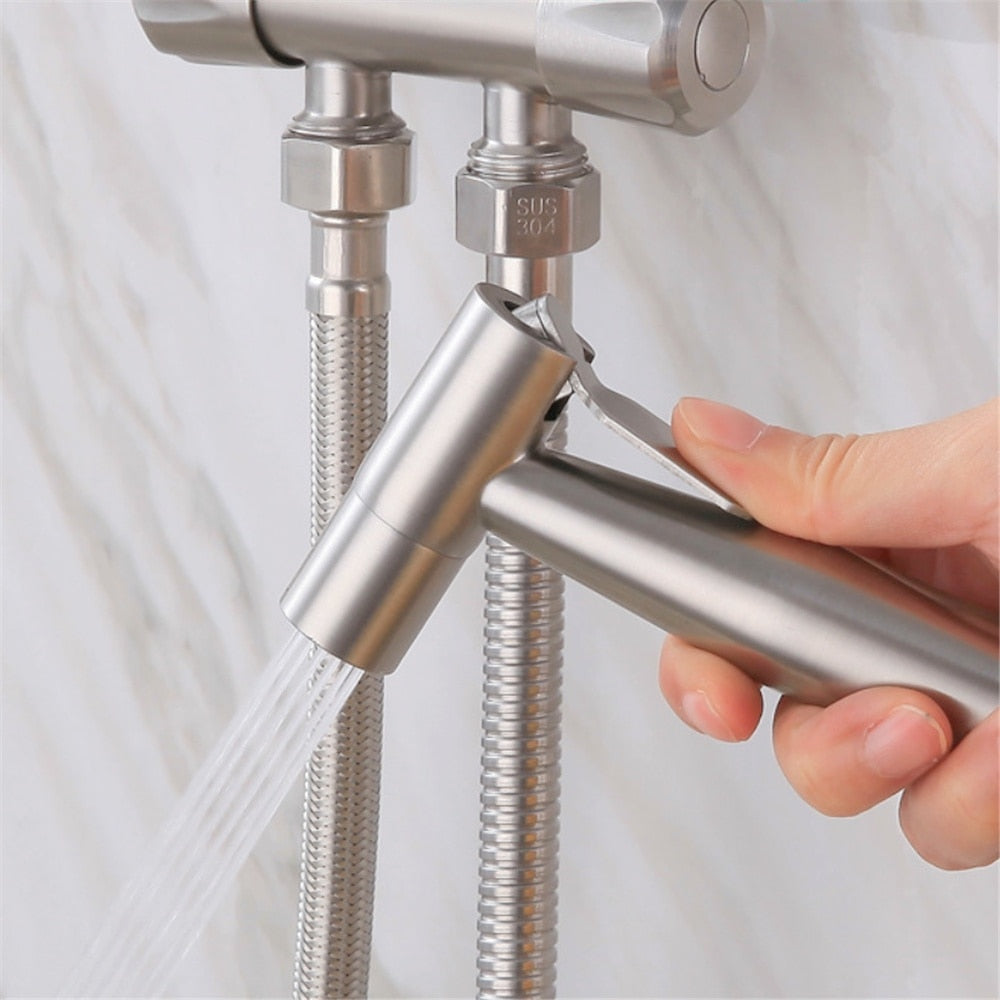 "Stainless Steel Bidet Sprayer Set: G1/2, Bathroom Hand Spray"