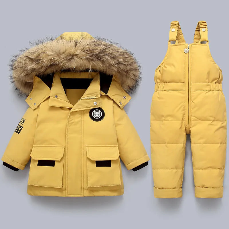 Kids' Winter Warm Down Jacket & Jumpsuit Set (Boys & Girls)