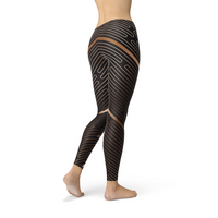 Women's Striped Lines Sports Brown Leggings - Crush Your Fitness Goals with Confidence and Style