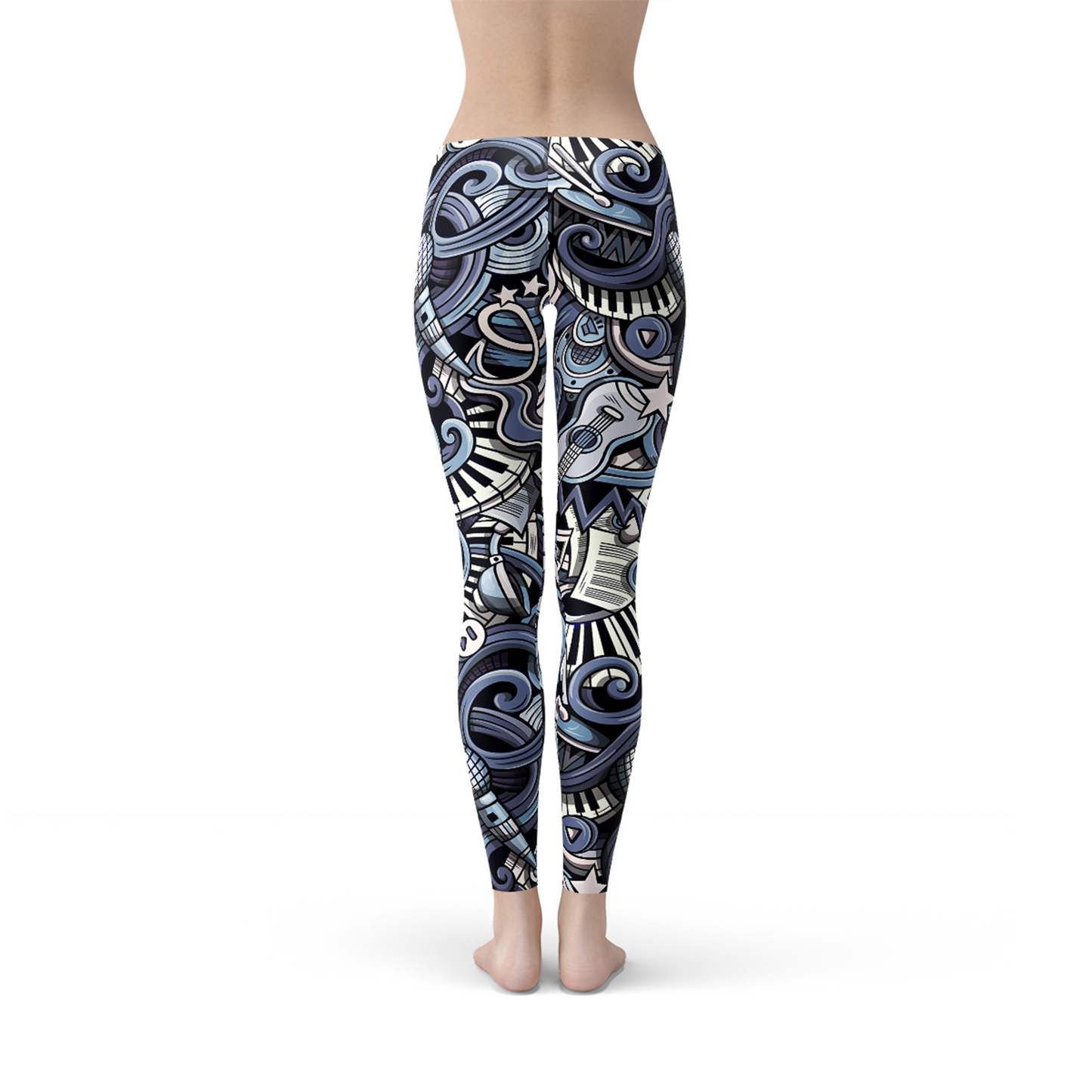 Women's Music Blue Leggings - Move with Confidence and Style