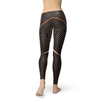 Women's Striped Lines Sports Brown Leggings - Crush Your Fitness Goals with Confidence and Style