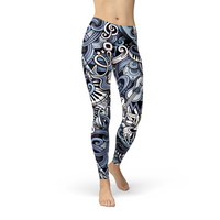 Women's Music Blue Leggings - Move with Confidence and Style