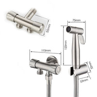 "Stainless Steel Handheld Bidet: Bathroom Hygiene Sprayer Set"