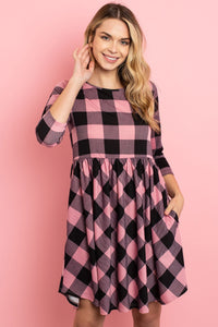 Stylish Plaid Pattern Dress