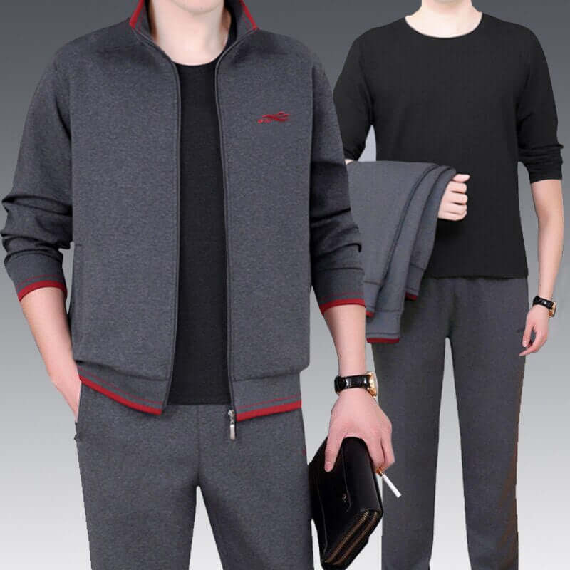 "3-Piece Men's Sweat Suit Set - Stylish and Casual Sportswear Set"