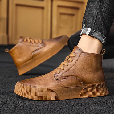 Men Fashion High Quality Leather Classic Man Brand Durable Casual Shoes