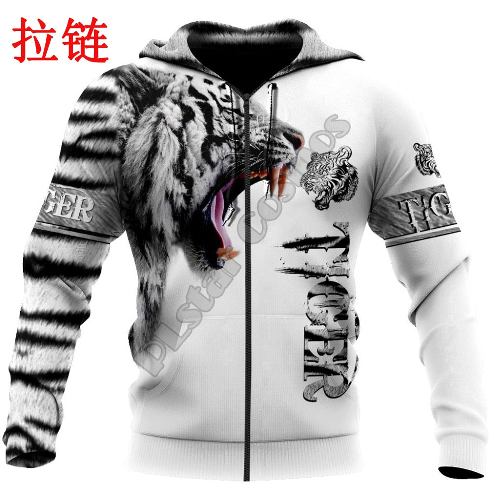 Animal Lion 3D Printed Men Hoodies Unisex Casual Pullover Zip Hoodie