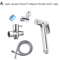 Arofa Toilet Bidet Sprayer Set, Brass Chrome Plated, Handheld, Complete Set