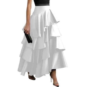 Women's Black Tiered Long Skirt