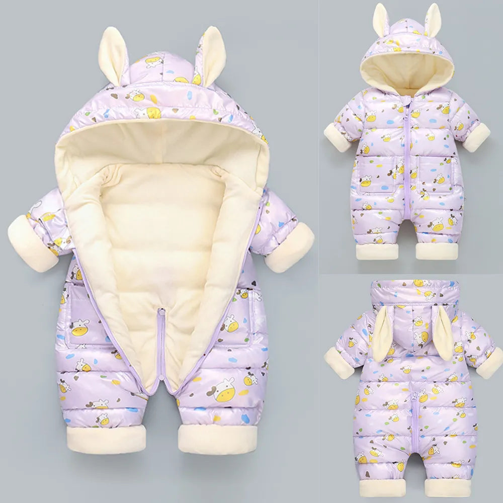 "Newborn Winter Fashion Snowsuit | Cotton-Padded Boy/Girl Jumpsuit"