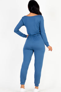 Capella Tie-Waist Long Sleeve Jumpsuit