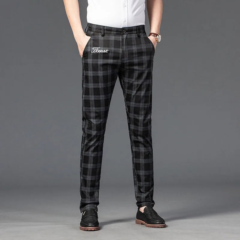 Spring and Autumn Golf Pants Men's Pants Striped Slim Fit Quick Drying Pants Golf Pants Men's Sports Pants