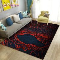 "Vibrant 3D Volcano Area Rug: Perfect Living Room & Kid's Play Mat"