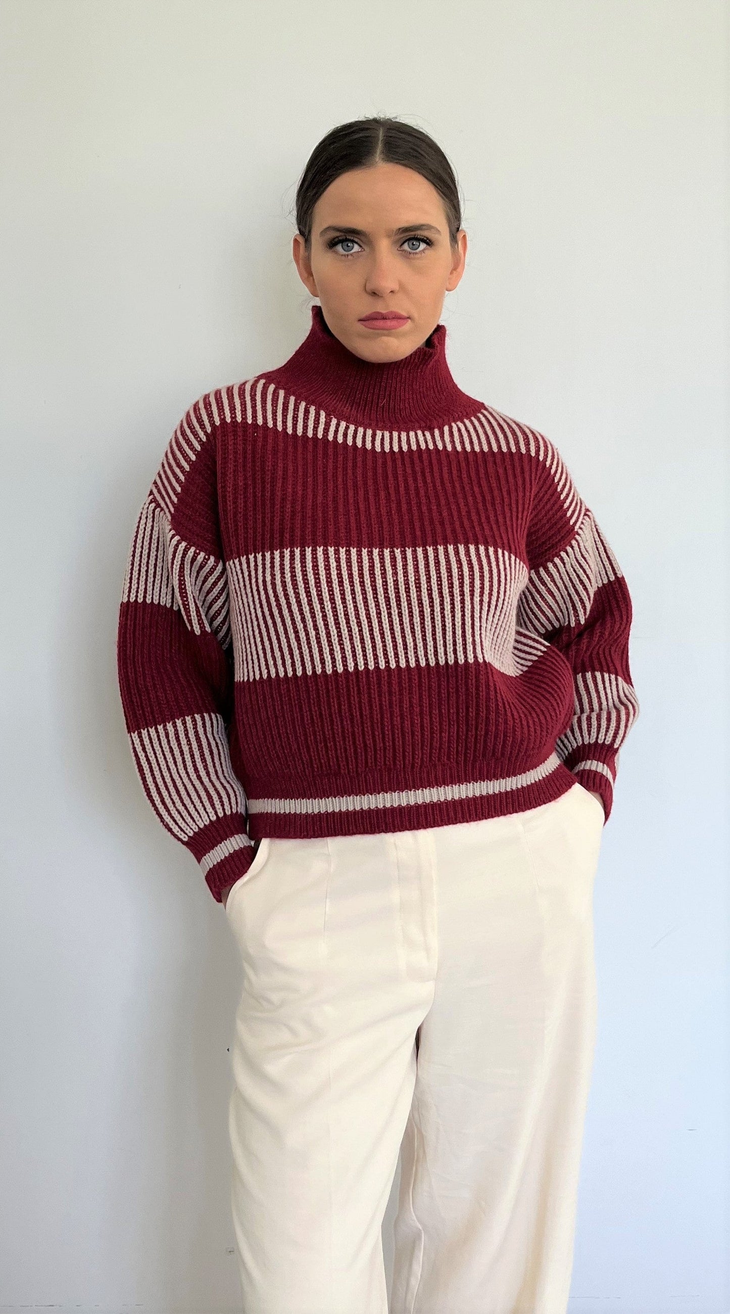 Merino wool high neck jumper