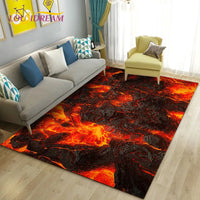 "Vibrant 3D Volcano Area Rug: Perfect Living Room & Kid's Play Mat"