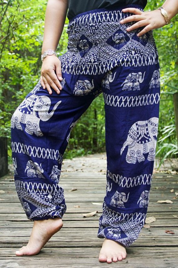 Blue Elephant Pants - Handcrafted with Lightweight Rayon