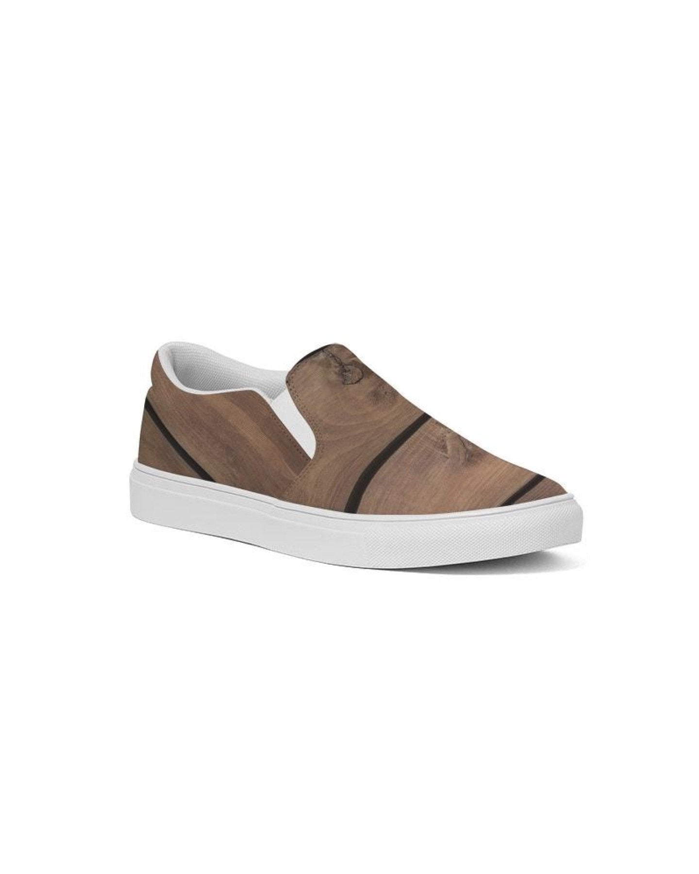 Women's Wood Plank Print Slip-On Canvas Sneakers