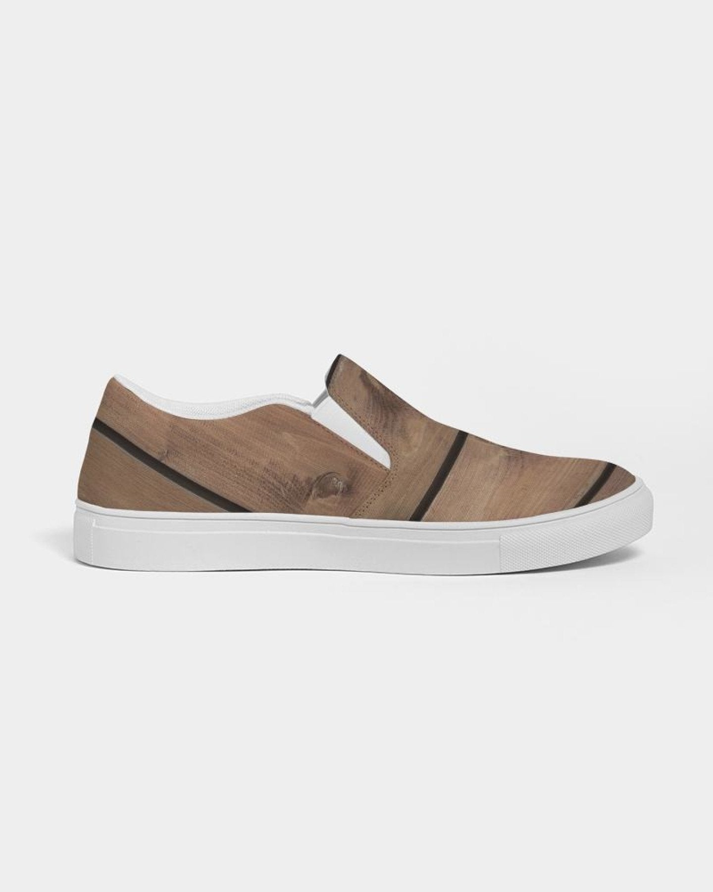 Women's Wood Plank Print Slip-On Canvas Sneakers